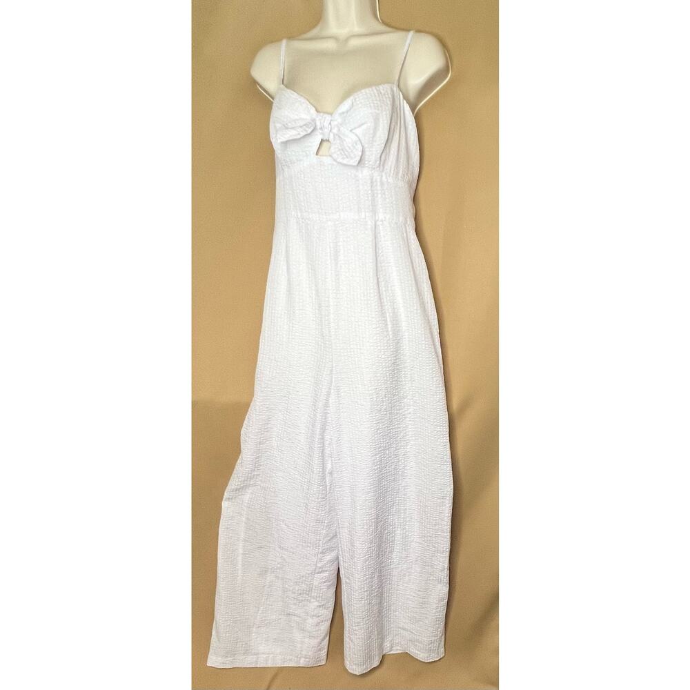 Aqua Sleeveless Cutout Wide Leg Jumpsuit L NWT - Picture 2 of 9